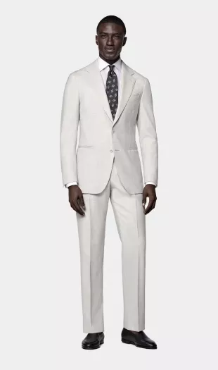 Light Grey Tailored Fit Havana Suit