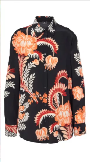 Printed silk crêpe de chine blouse