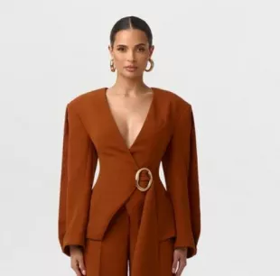 Suited Belted Ring Blazer