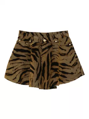 Tiger-print Pocket Mini Skirt