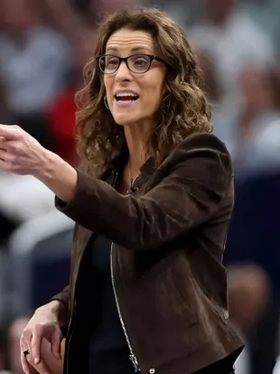 Minnesota Lynx v Indiana Fever Stephanie White Brown Suede Jacket