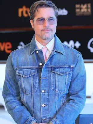 Brad Pitt 74th San Sebastian International Film Festival Denim Jacket