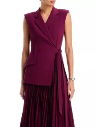 General Hospital 2026 Tanisha Mariko Harper Burgundy Sleeveless Blazer