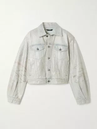 Simon Glam Glittered Denim Jacket