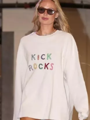 Sophie Cunningham Kick Rocks 2026 White Sweatshirt