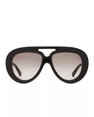 Shield Sunglasses in Shiny Black