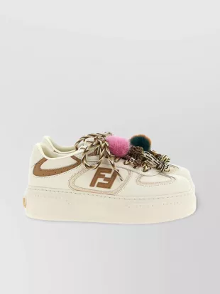 Calf leather platform low-top Sneakers Calf leather platform Low-top Sneakers