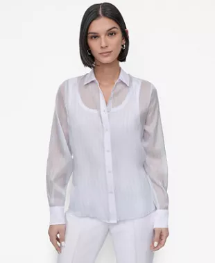 Striped Button-Front Shirt