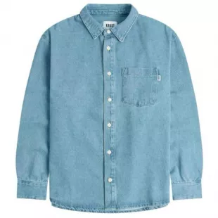 Retro Mid Stone Denim Button Up Shirt
