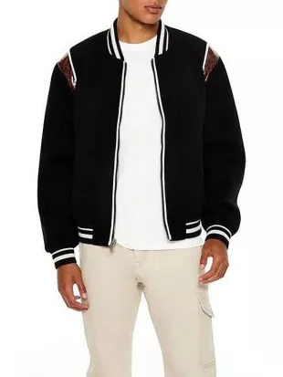 DOPE Unit S01 Black Varsity Bomber Jacket