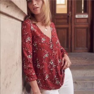 Heloise Blouse Red Floral