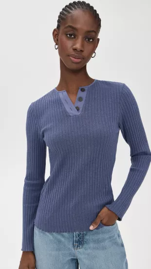 Rib Long Sleeve Henley