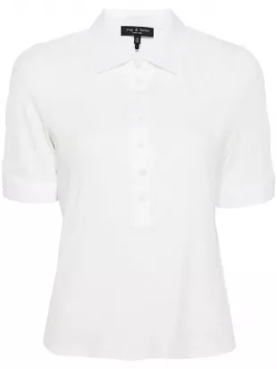 Ribbed Cotton-modal Blend Polo Shirt