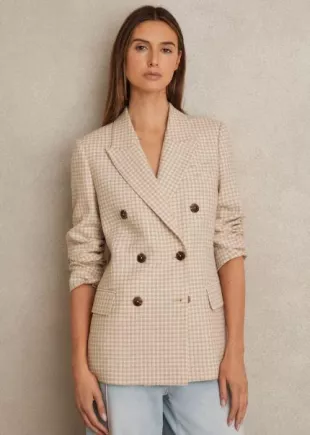Bella Double Breasted Check Blazer