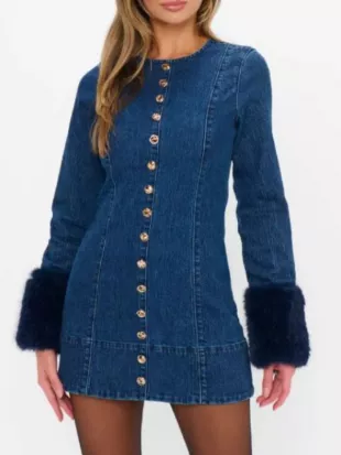 The Traitors New Blood 2026 Abbey Benjamin Blue Denim Dress