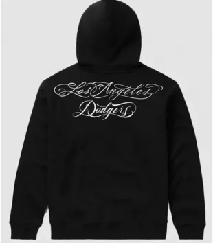 LA Dodgers Blue Heaven Fine Line Black Hoodie