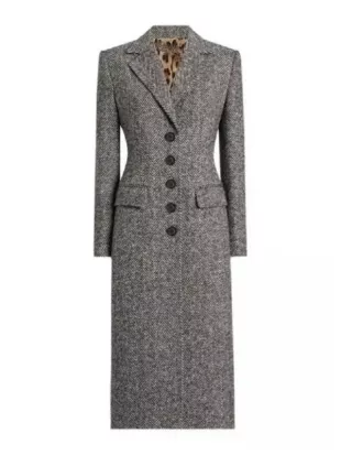 Ted Lasso S04 Hannah Waddingham Grey Herringbone Coat