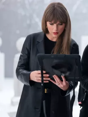 Taylor Swift Patient Zero 2026 Black Leather Coat