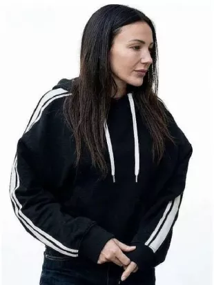The Blame S01 DI Emma Crane Stripe Sleeves Black Hoodie