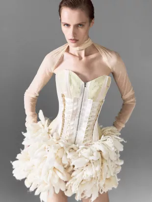 Dress With Imitation Feathers
