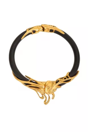 Vintage Brutalist Gilded Tube Collar II