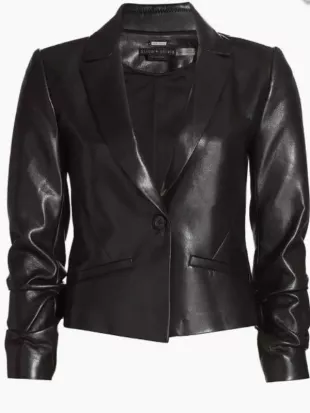 Maura West General Hospital 2026 Black Leather Blazer