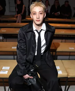 Milan Fashion Week Bang Chan Black Jacket