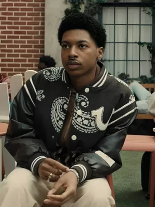 A Different World 2026 Amir Rodale Paisley Printed Varsity Jacket
