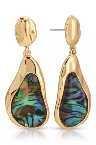 Hidden Stone Molten Drop Earrings