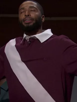 SNL S52 Burgundy Diagonal Stripe Polo Shirt