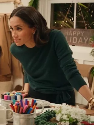 With Love Meghan Holiday Celebration S01 Meghan Markle Tie Waist Sweater