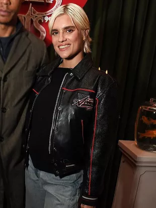 Wuthering Heights 2026 Tigerlily Taylor Black Leather Jacket