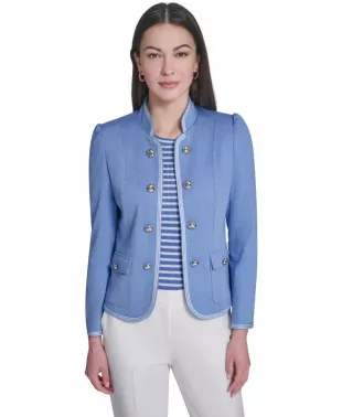 Framed Band Mandarin Collar Jacket