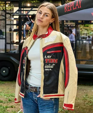 Sara Pagliaroli Cream Racing Jacket