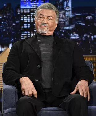 The Tonight Show Sylvester Stallone Black Suede Blazer
