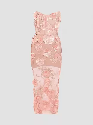 Dream Of That Floral-Appliquéd Sheath Cocktail Dress