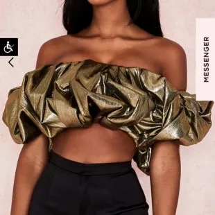 House of CB Delphina Hold Lame Ruffle Bustier