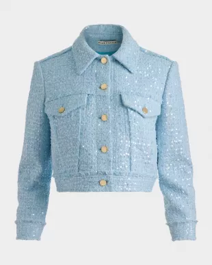 Chloe Sequined Tweed Cropped Jacket