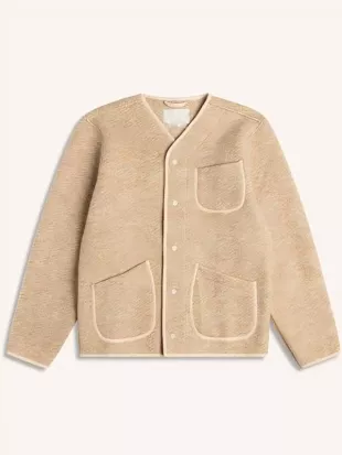 Celebrity Pottery Throw Down S01 Keith Brymer Beige Fleece Cardigan