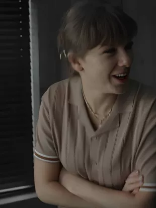 Patient Zero 2026 Taylor Swift Stripe Brown Polo Shirt