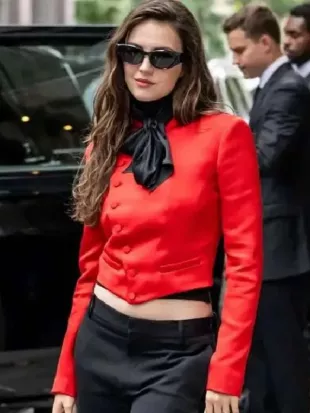 NY Fashion Week Ella Hunt Red Jacket