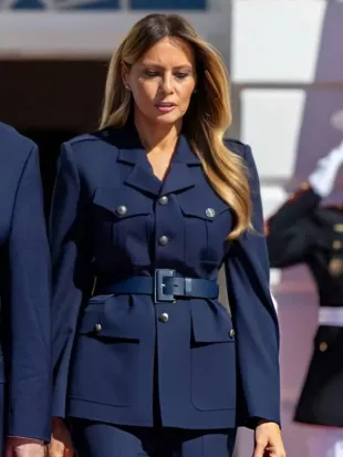 Melania Trump XI Summit White House 2026 Blue Coat
