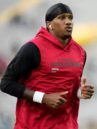 Falcons 2026 Michael Penix Jr. Sideline Sleeveless Red Hoodie