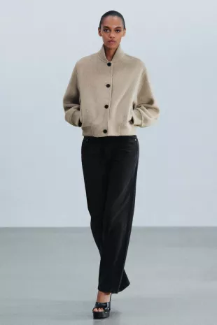 Wool Blend Bomber Jacket