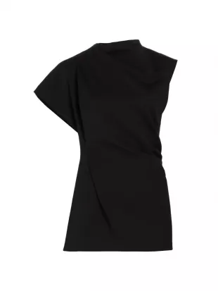 Giuliana Cotton-Blend Asymmetric Top