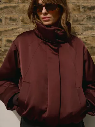 Mint Velvet Red Burgundy Satin Jacket