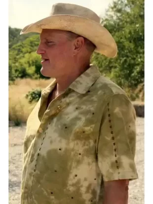 Brothers S01 Woody Harrelson Green Printed Shirt