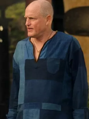 Brothers 2026 Woody Harrelson Blue Patchwork Top