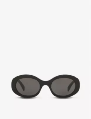Cl40194u Oval-Frame Acetate Sunglasses