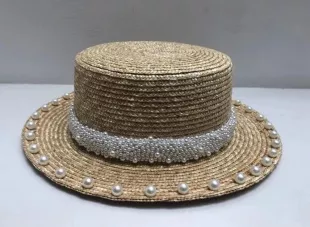 Hat with Pearl Details